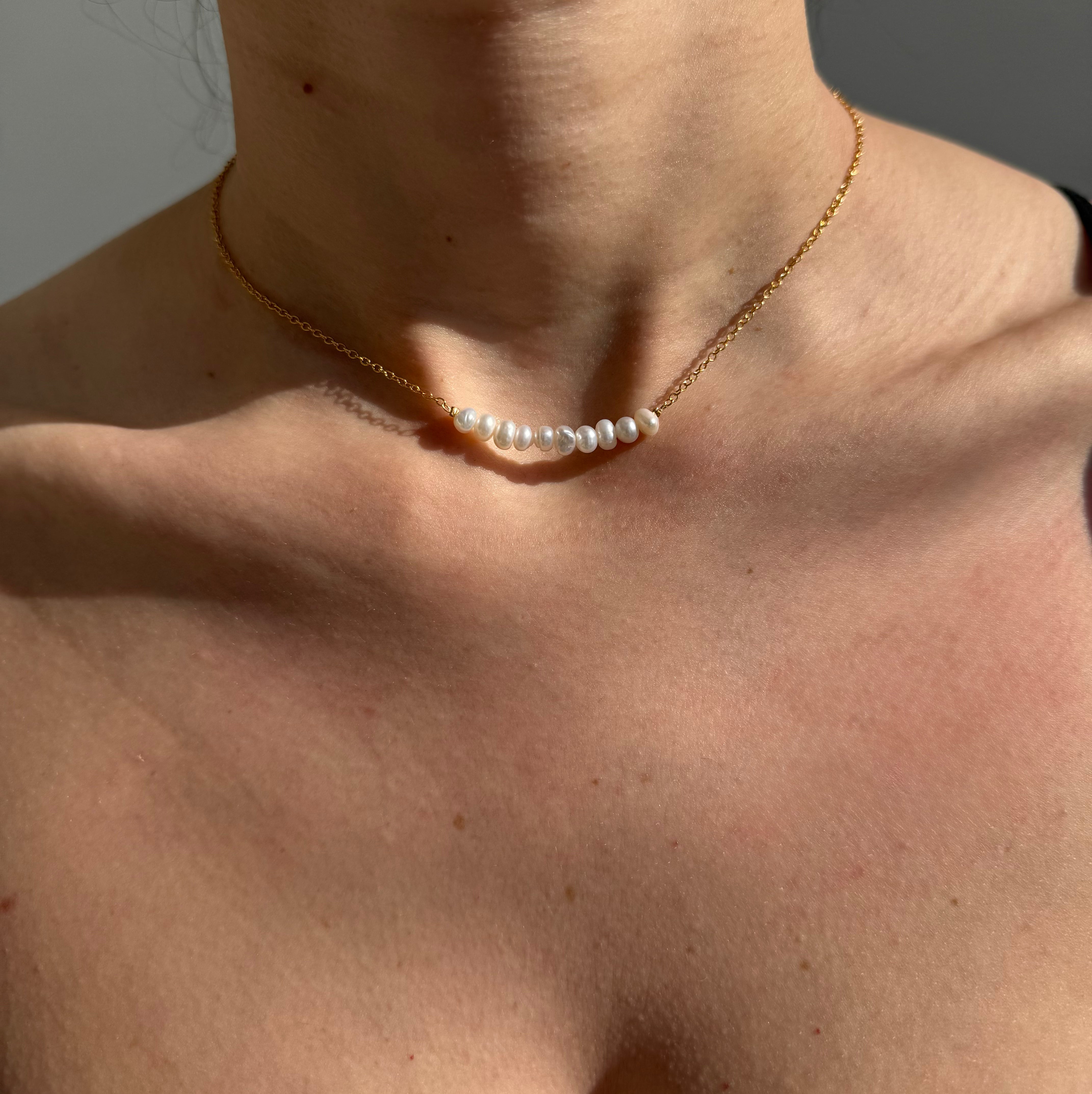 סט פנינים שרשרת וטבעת