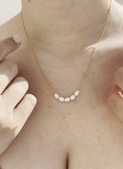 סט פנינים שרשרת וטבעת